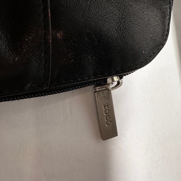 Hobo Black Leather Shoulder Tote Bag Briefcase – 16" Wide – Vintage Work Bag - Picture 6 of 9